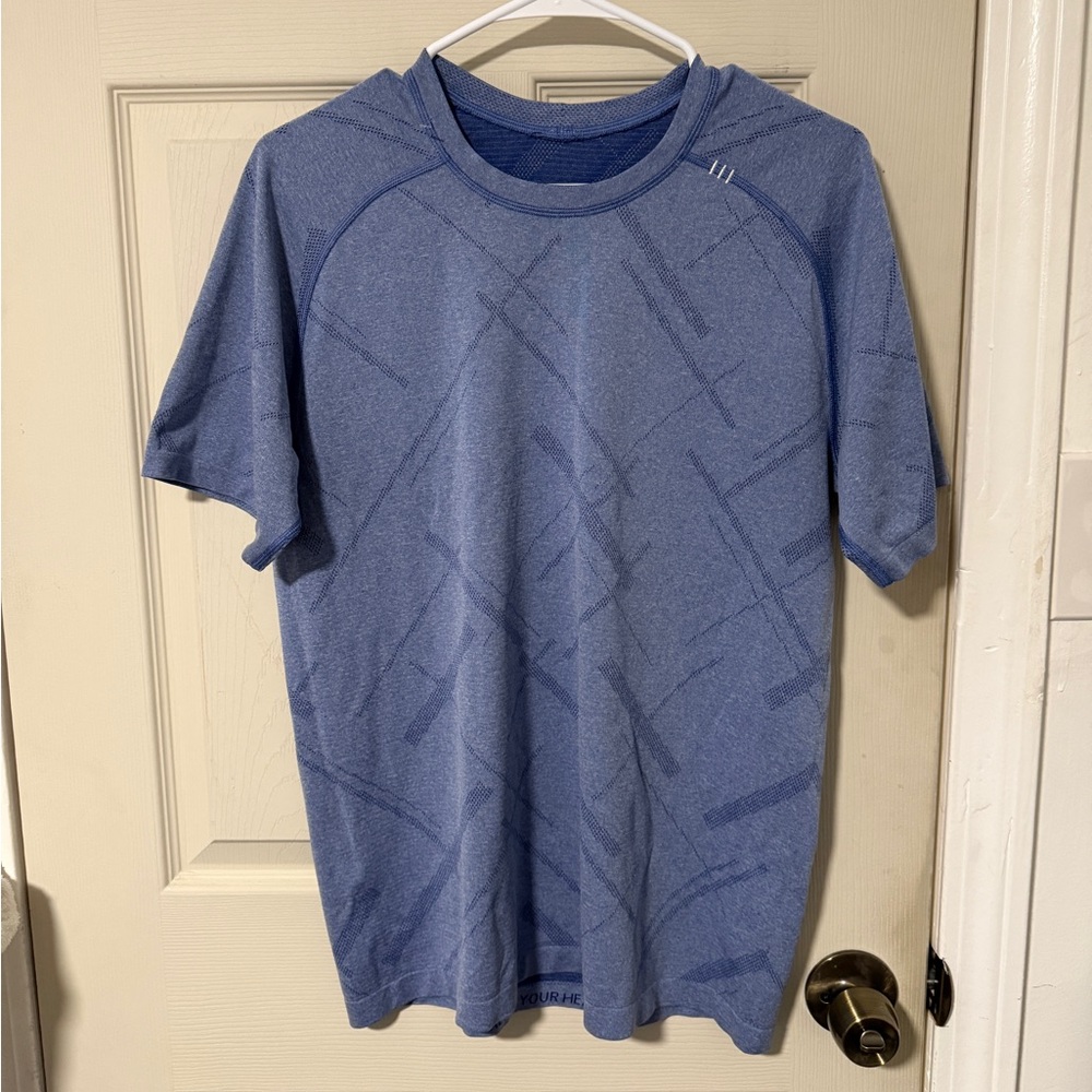 LULULEMON Men Blue Short Sleeve Athletic Top size M